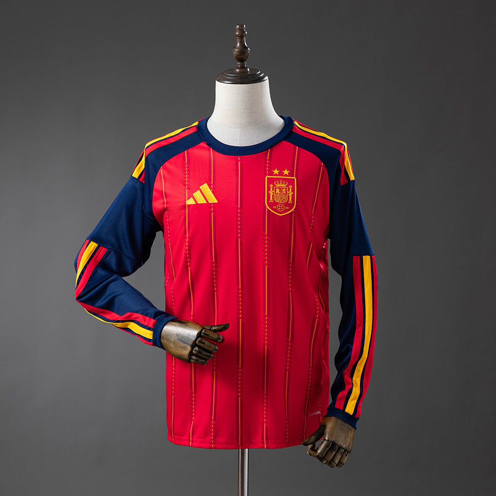 Spain 2026 Home 2-Star Champion Edition Long Sleeve Jersey